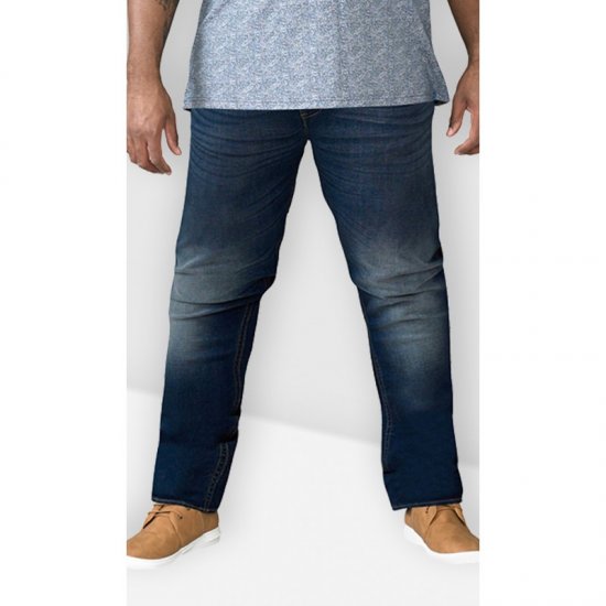 D555 Ambrose Tapered Fit Stretch Jeans Dark Blue TALL SIZES - ΑΝΔΡΙΚΑ ΡΟΥΧΑ MT-6XLT - Μεγέθη TALL