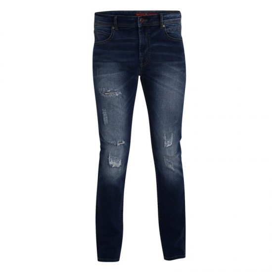 D555 Asher 1959 Stretch Jeans with rips - Τζιν και παντελόνια - Aνδρικα τζιν παντελόνια μεγάλα μεγέθη