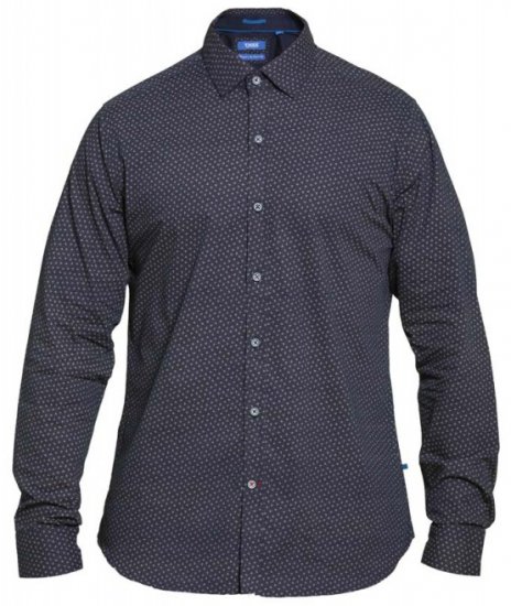 D555 Babworth Long Sleeve Shirt Navy - Πουκάμισα - Aνδρικά πουκαμισα μεγαλα μεγάλα μεγέθη
