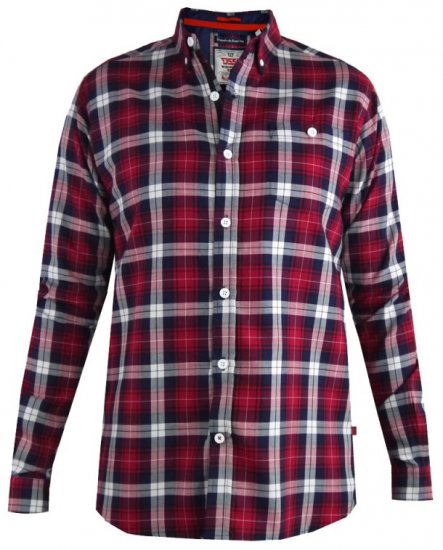 D555 Baltimore Checked Shirt Red - Πουκάμισα - Aνδρικά πουκαμισα μεγαλα μεγάλα μεγέθη