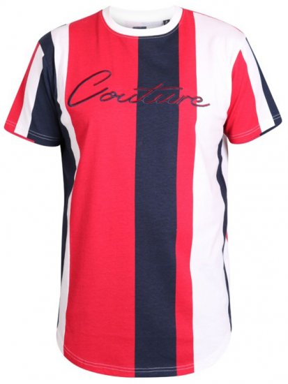 D555 Bancroft T-shirt Red/Navy - Μακό μπλουζάκια - Aνδρικά μπλουζεσ μεγάλα μεγέθη