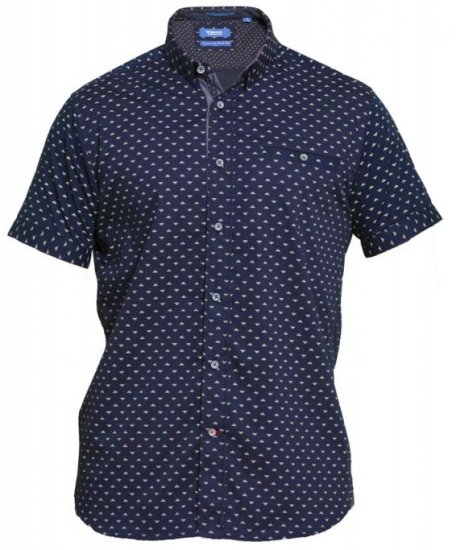 D555 Barrington Short Sleeve Shirt Navy - Πουκάμισα - Aνδρικά πουκαμισα μεγαλα μεγάλα μεγέθη