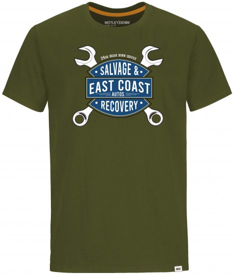 Motley Denim Barrow T-shirt Dark Khaki - Μακό μπλουζάκια - Aνδρικά μπλουζεσ μεγάλα μεγέθη