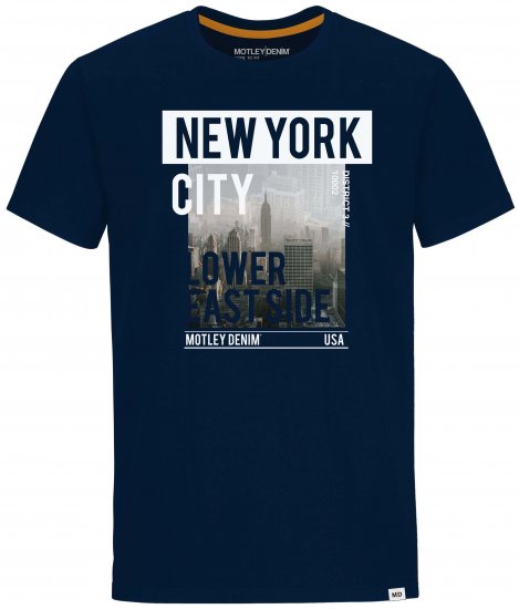 Motley Denim Bath T-shirt Navy - Μακό μπλουζάκια - Aνδρικά μπλουζεσ μεγάλα μεγέθη