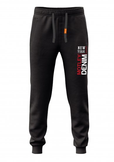 Motley Denim Belfast Sweatpants Black - Αθλητικές φόρμες/σορτσάκια - Αθλητικές Φόρμες ανδρικεσ μεγάλα μεγέθη