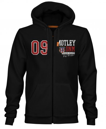 Motley Denim Berwick Hoodie Black - φούτερ/Φούτερ με κουκούλα - φούτερ/Φούτερ με κουκούλα ανδρικά μεγάλα μεγέθη 