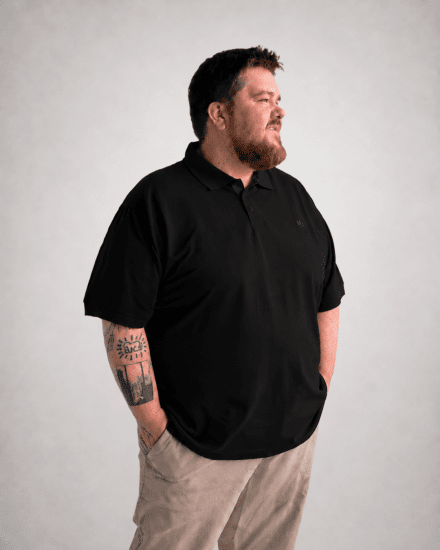 Motley Denim Bratislava Polo Black - Πόλο μπλουζάκια - Aνδρικά μπλουζακια πολο μεγάλα μεγέθη