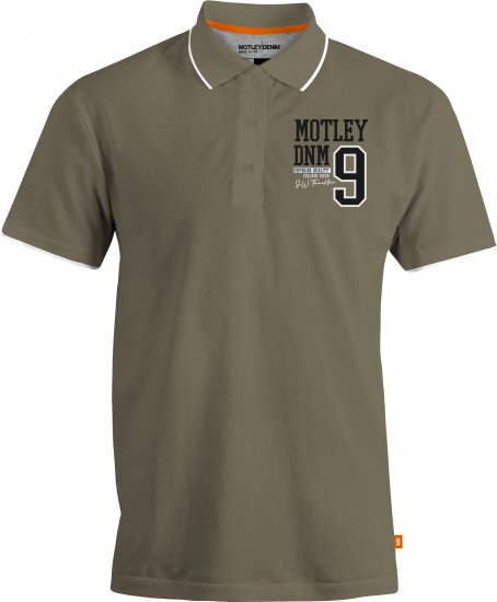 Motley Denim Brighton Polo Dark Khaki - Πόλο μπλουζάκια - Aνδρικά μπλουζακια πολο μεγάλα μεγέθη