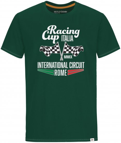 Motley Denim Bristol T-shirt Racing Green - Μακό μπλουζάκια - Aνδρικά μπλουζεσ μεγάλα μεγέθη