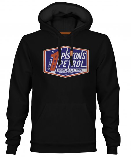 Motley Denim Bromley Hoodie Black - φούτερ/Φούτερ με κουκούλα - φούτερ/Φούτερ με κουκούλα ανδρικά μεγάλα μεγέθη 