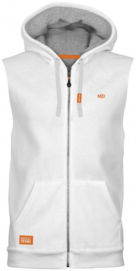 Motley Denim Brussels Sleeveless Hoodie White - φούτερ/Φούτερ με κουκούλα - φούτερ/Φούτερ με κουκούλα ανδρικά μεγάλα μεγέθη 