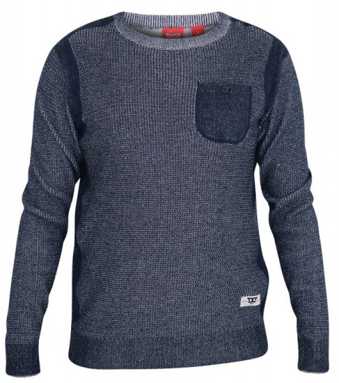 D555 Bryson Crewneck Sweater with Pocket Navy - φούτερ/Φούτερ με κουκούλα - φούτερ/Φούτερ με κουκούλα ανδρικά μεγάλα μεγέθη 