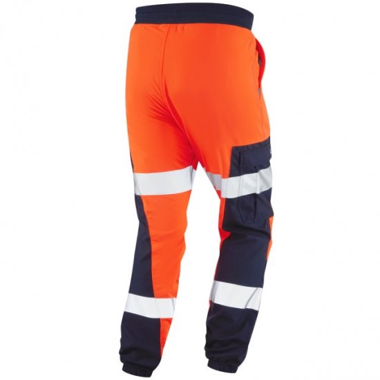 Leo Hawkcombe Ecoviz High Performance Ballistic Stretch Trousers Hi-Vis Orange/Navy - Ρούχα εργασίας - Aνδρικά ρούχα εργασίας μεγάλα μεγέθη