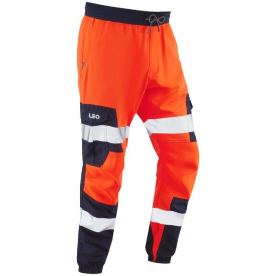 Leo Hawkcombe Ecoviz High Performance Ballistic Stretch Trousers Hi-Vis Orange/Navy - Ρούχα εργασίας - Aνδρικά ρούχα εργασίας μεγάλα μεγέθη