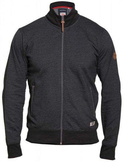 D555 Buxton Full Zip Sweatshirt Black - φούτερ/Φούτερ με κουκούλα - φούτερ/Φούτερ με κουκούλα ανδρικά μεγάλα μεγέθη 