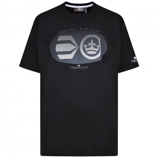 Crosshatch Eliptical T-shirt Black - Μακό μπλουζάκια - Aνδρικά μπλουζεσ μεγάλα μεγέθη