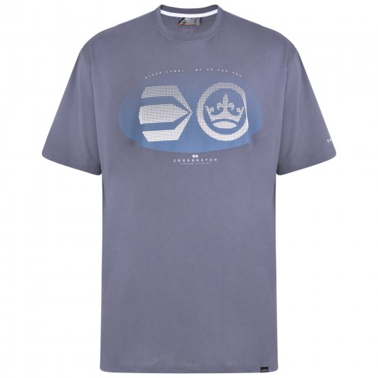 Crosshatch Eliptical T-shirt Grey - Μακό μπλουζάκια - Aνδρικά μπλουζεσ μεγάλα μεγέθη