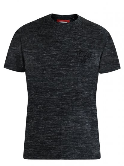 D555 Chalmer Couture Space Dye T-shirt Black - Μακό μπλουζάκια - Aνδρικά μπλουζεσ μεγάλα μεγέθη