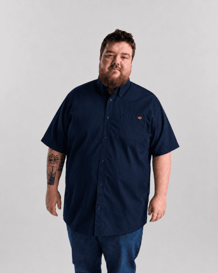 Motley Denim Zagreb Κοντομάνικο πουκάμισο Ναυτικό μπλε - Πουκάμισα - Aνδρικά πουκαμισα μεγαλα μεγάλα μεγέθη