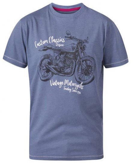 D555 Conor Motorcycle Crew Neck T-Shirt Denim Marl - Μακό μπλουζάκια - Aνδρικά μπλουζεσ μεγάλα μεγέθη