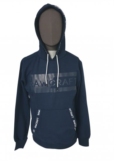 Rawcraft Cregan Hoodie Navy - φούτερ/Φούτερ με κουκούλα - φούτερ/Φούτερ με κουκούλα ανδρικά μεγάλα μεγέθη 