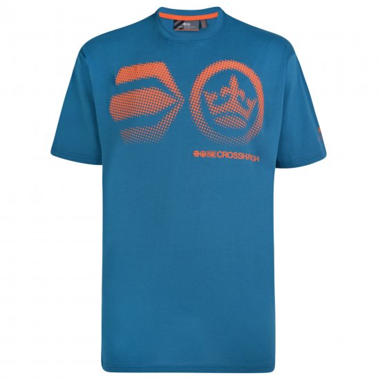 Crosshatch Kravtar T-shirt Blue - Μακό μπλουζάκια - Aνδρικά μπλουζεσ μεγάλα μεγέθη