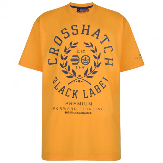 Crosshatch Laygos T-shirt Yellow - Μακό μπλουζάκια - Aνδρικά μπλουζεσ μεγάλα μεγέθη