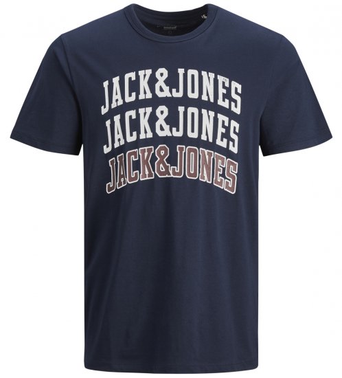 Jack & Jones JJCROSSING T-shirt Navy - Μακό μπλουζάκια - Aνδρικά μπλουζεσ μεγάλα μεγέθη