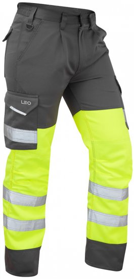 Leo Bideford Cargo Pants Hi-Vis Yellow/Grey - Ρούχα εργασίας - Aνδρικά ρούχα εργασίας μεγάλα μεγέθη