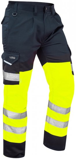 Leo Bideford Cargo Pants Hi-Vis Yellow/Navy - Ρούχα εργασίας - Aνδρικά ρούχα εργασίας μεγάλα μεγέθη