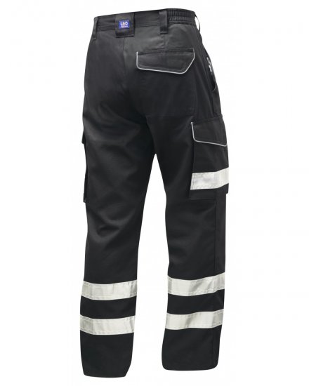 Leo Ilfracombe Cargo Pants Black - Ρούχα εργασίας - Aνδρικά ρούχα εργασίας μεγάλα μεγέθη