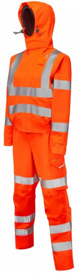 Leo Honeychurch EcoViz 10KX Performance+ Women's Breathable 2-Part Coverall Hi-Vis Orange - Ρούχα εργασίας - 