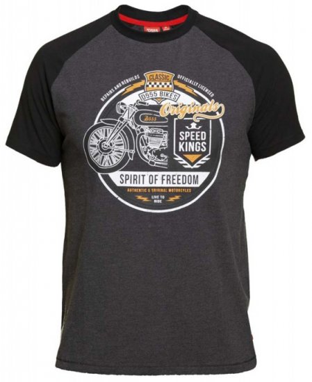 D555 Dallas T-shirt Charcoal - Μακό μπλουζάκια - Aνδρικά μπλουζεσ μεγάλα μεγέθη