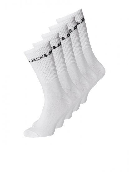 Jack & Jones Basic Logo Κάλτσες τένις Λευκό 5-pack - Εσώρουχα/Μαγιό - Aνδρικά Εσώρουχα μεγάλα μεγέθη