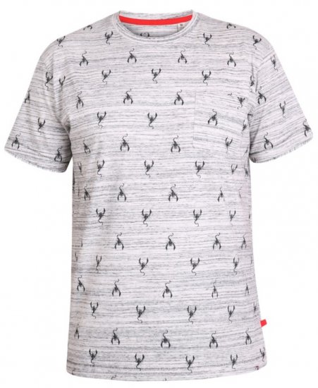 D555 Dario T-shirt Grey - Μακό μπλουζάκια - Aνδρικά μπλουζεσ μεγάλα μεγέθη