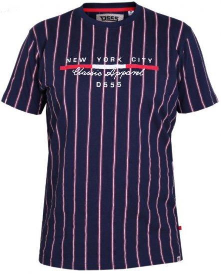 D555 Davis T-shirt Navy - Μακό μπλουζάκια - Aνδρικά μπλουζεσ μεγάλα μεγέθη