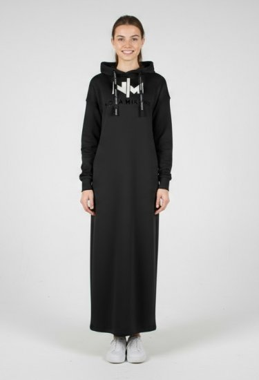 Nora Mikken MARI Maxi Hoodie Dress Black - Φούτερ/Φούτερ με κουκούλα - 