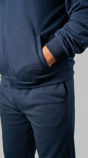 20 Nodi Ostro Stretch Fleece Cotton Tracksuit Navy - Σετ φόρμεσ - Σετ Ανδρικές Φόρμες μεγάλα μεγέθη 