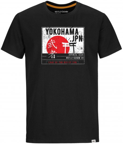 Motley Denim Derby T-shirt Black - Μακό μπλουζάκια - Aνδρικά μπλουζεσ μεγάλα μεγέθη