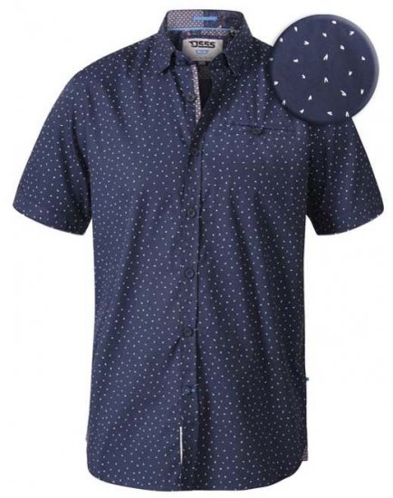 D555 Derwent Short Sleeve Shirt Navy - Πουκάμισα - Aνδρικά πουκαμισα μεγαλα μεγάλα μεγέθη
