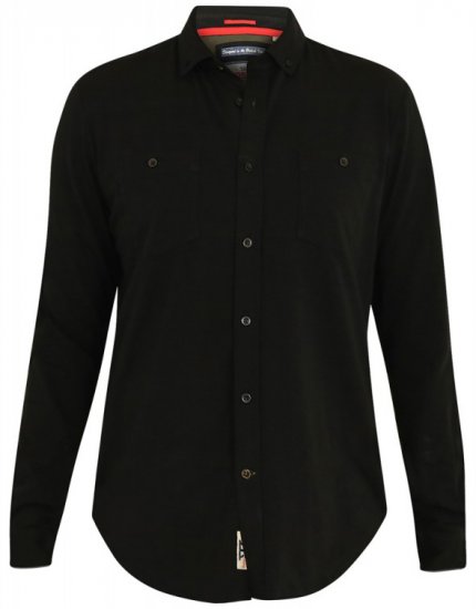 D555 Donnie Long Sleeve Jersey Shirt Black - Πουκάμισα - Aνδρικά πουκαμισα μεγαλα μεγάλα μεγέθη