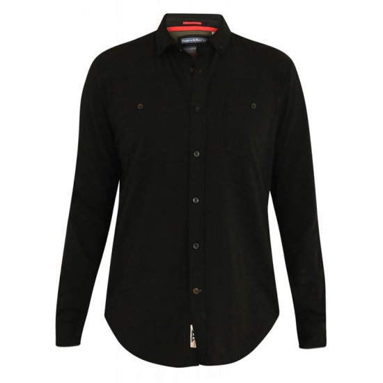 D555 Donnie Long Sleeve Jersey Shirt Black - Πουκάμισα - Aνδρικά πουκαμισα μεγαλα μεγάλα μεγέθη