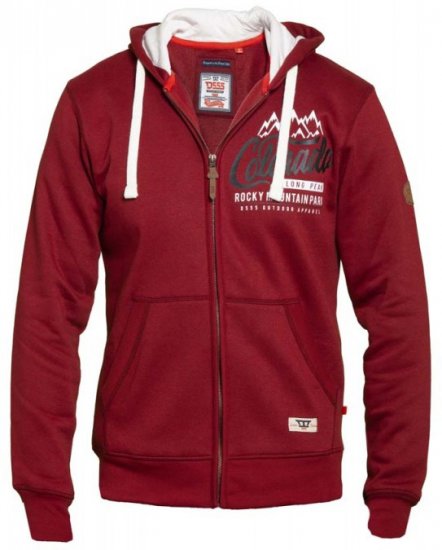 D555 Durham Hoodie Red - φούτερ/Φούτερ με κουκούλα - φούτερ/Φούτερ με κουκούλα ανδρικά μεγάλα μεγέθη 