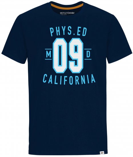 Motley Denim Durham T-shirt Navy - Μακό μπλουζάκια - Aνδρικά μπλουζεσ μεγάλα μεγέθη