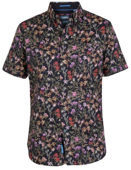 D555 Emmet Floral Shirt Black - Πουκάμισα - Aνδρικά πουκαμισα μεγαλα μεγάλα μεγέθη