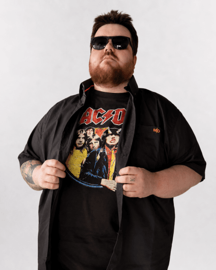 D555 Hugh Official ACDC Highway To Hell Μπλούζα με Τύπωμα Μαύρο - Μακό μπλουζάκια - Aνδρικά μπλουζεσ μεγάλα μεγέθη