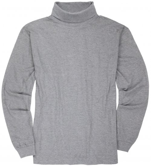 Adamo Fabio Comfort fit Turtleneck Long sleeve T-shirt Grey - Μακό μπλουζάκια - Aνδρικά μπλουζεσ μεγάλα μεγέθη