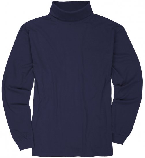 Adamo Fabio Comfort fit Turtleneck Long sleeve T-shirt Navy - Μακό μπλουζάκια - Aνδρικά μπλουζεσ μεγάλα μεγέθη