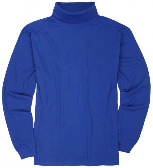 Adamo Fabio Comfort fit Turtleneck Long sleeve T-shirt Royal blue - Μακό μπλουζάκια - Aνδρικά μπλουζεσ μεγάλα μεγέθη