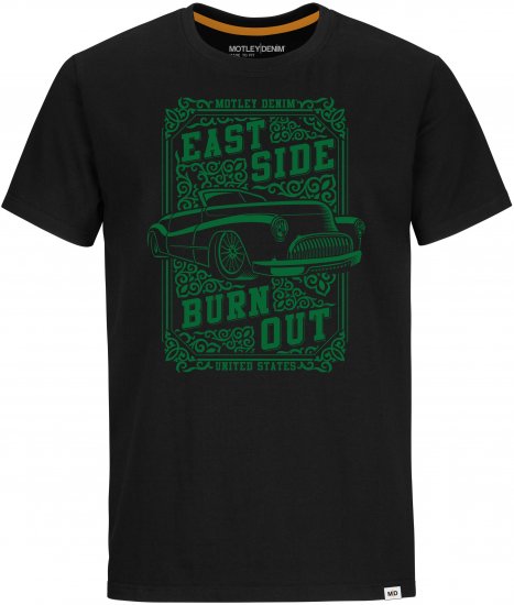 Motley Denim FILEY T-shirt Black - Μακό μπλουζάκια - Aνδρικά μπλουζεσ μεγάλα μεγέθη